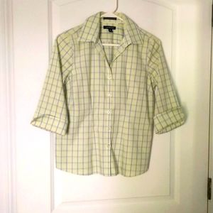 Lands End No Iron Pinpoint 3/4 Sleeve